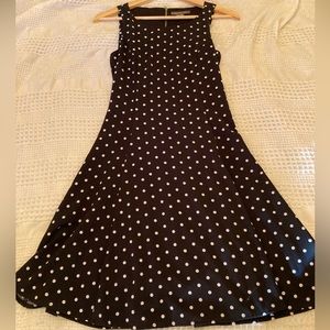 Suzy Shier dress, size XS. Black with white polka dots